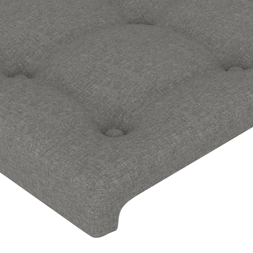 vidaXL Čelo postele s LED tmavě šedé 80 x 5 x 78/88 cm textil