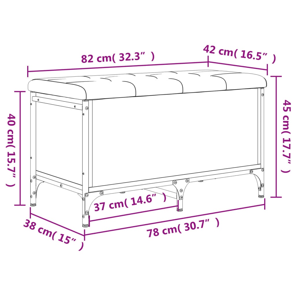 vidaXL Úložná lavice dub sonoma 82 x 42 x 45 cm kompozitní dřevo