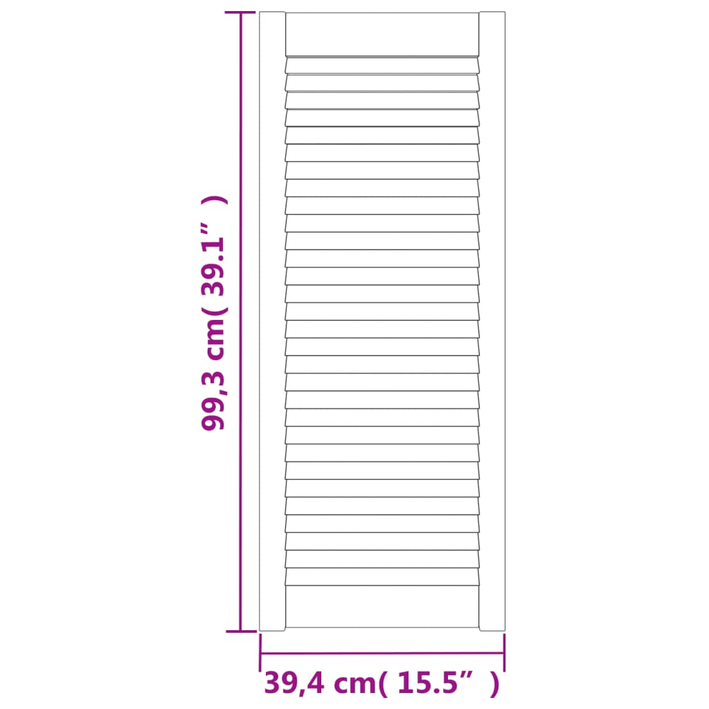 vidaXL Nábytková dvířka lamelový design 4 ks 99,3 x 39,4 cm borovice