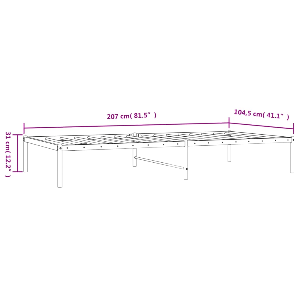 vidaXL Kovový rám postele černý 100 x 200 cm