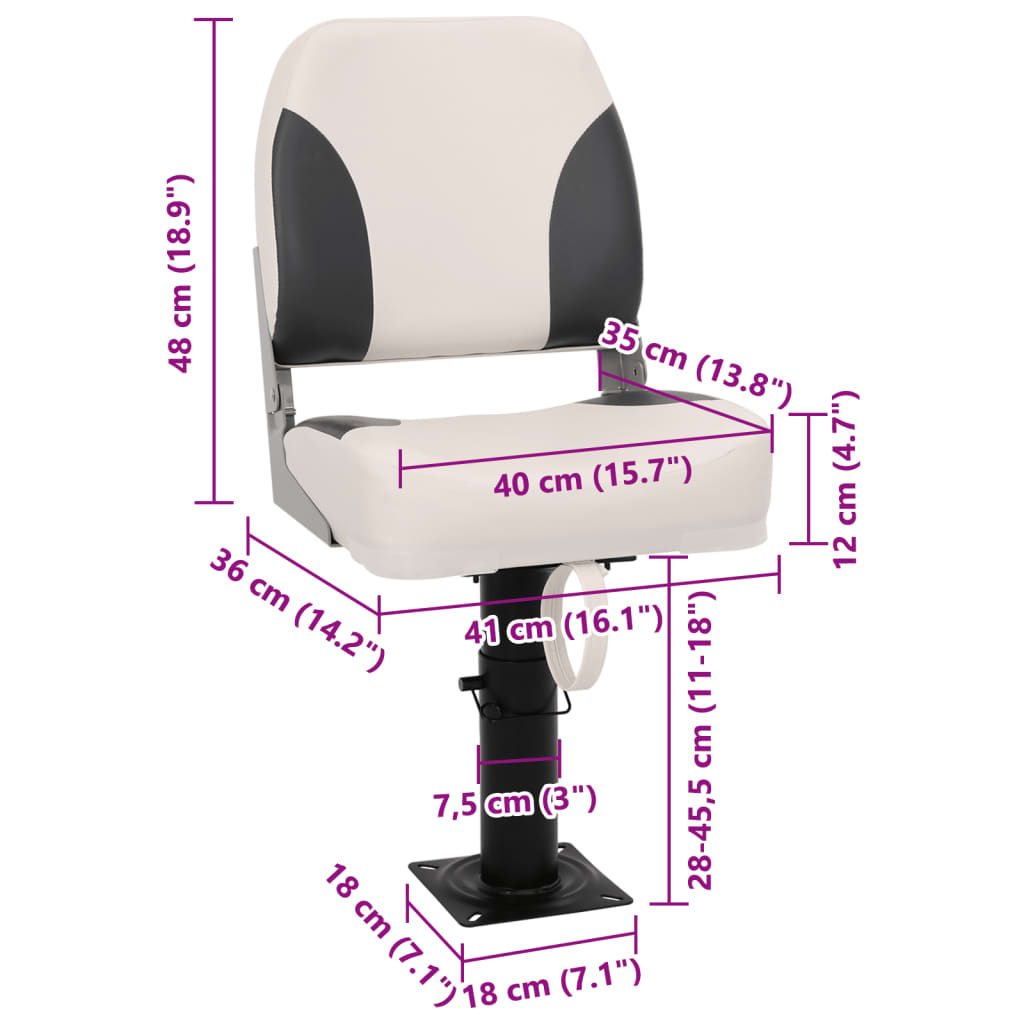 vidaXL Lodní sedadlo s podstavcem výškově nastavitelné otáčení o 360°