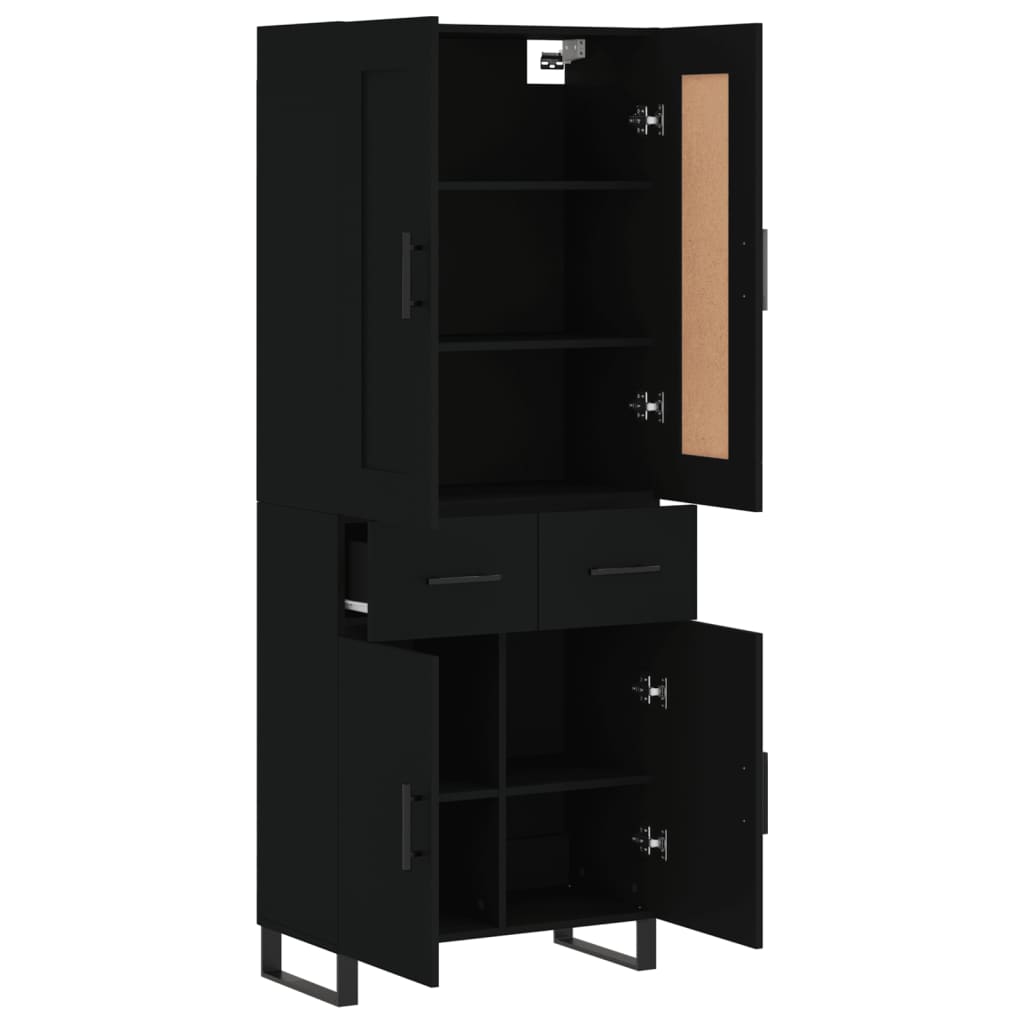 vidaXL Skříň highboard černá 69,5 x 34 x 180 cm kompozitní dřevo