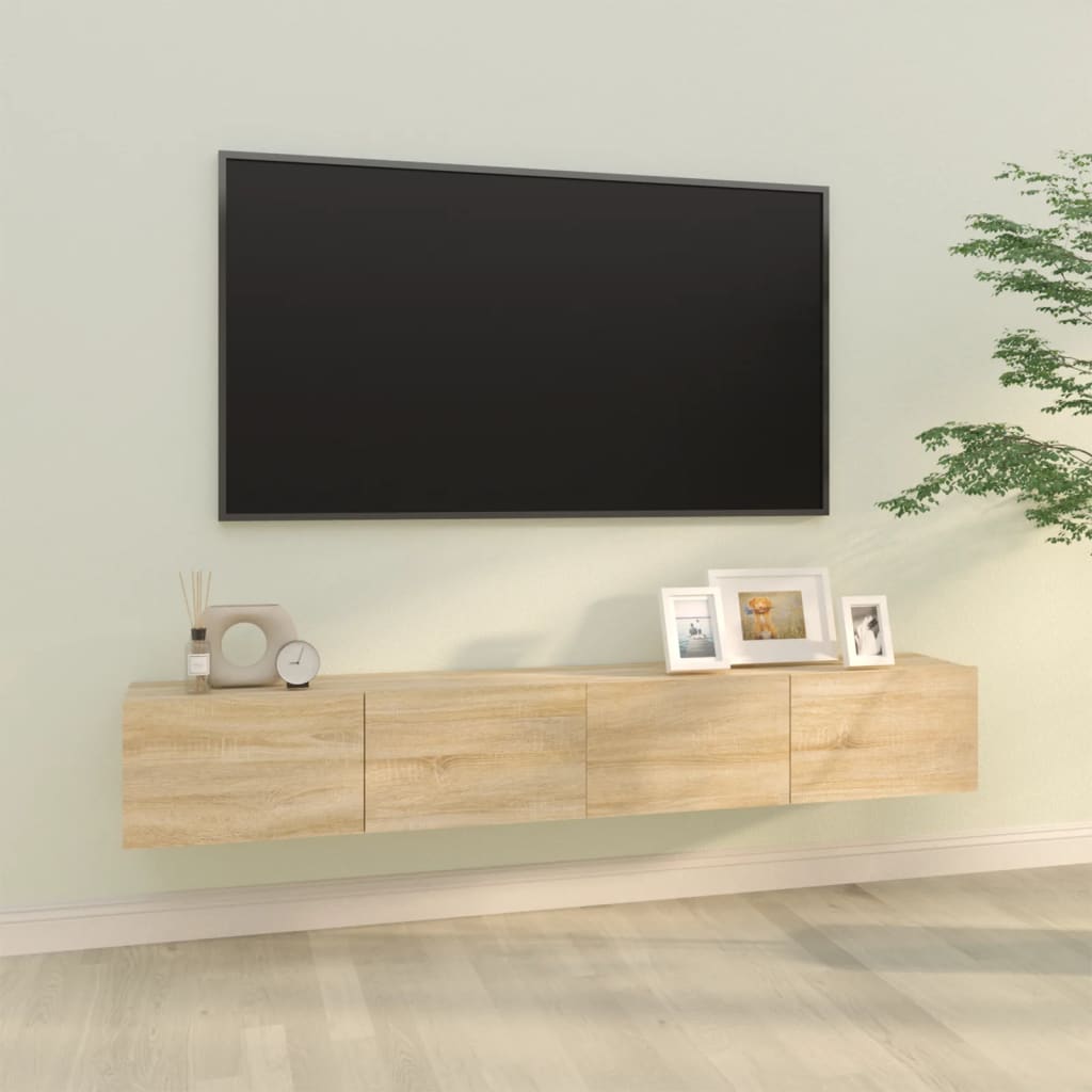 vidaXL Nástěnné TV skříňky 2 ks dub sonoma 100x30x30 cm