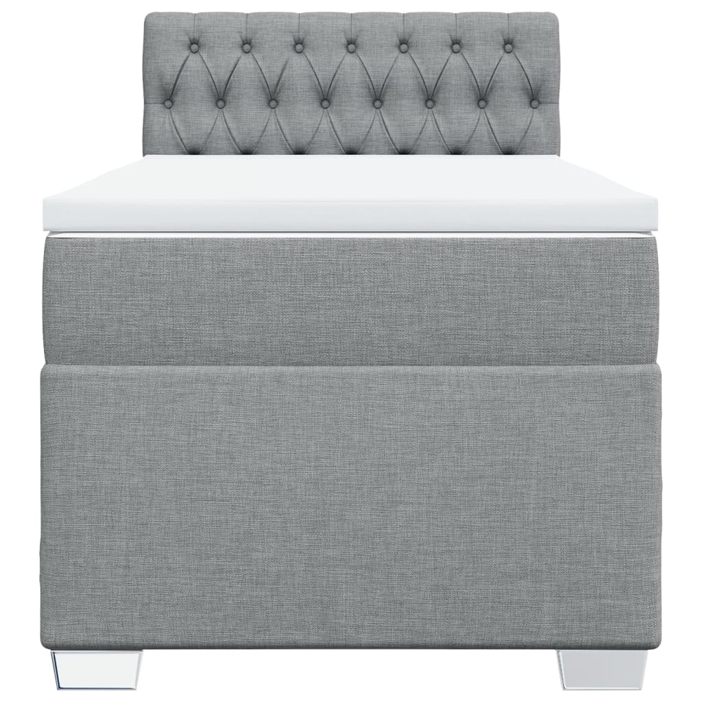 vidaXL Box spring postel s matrací světle šedý 100 x 200 cm textil