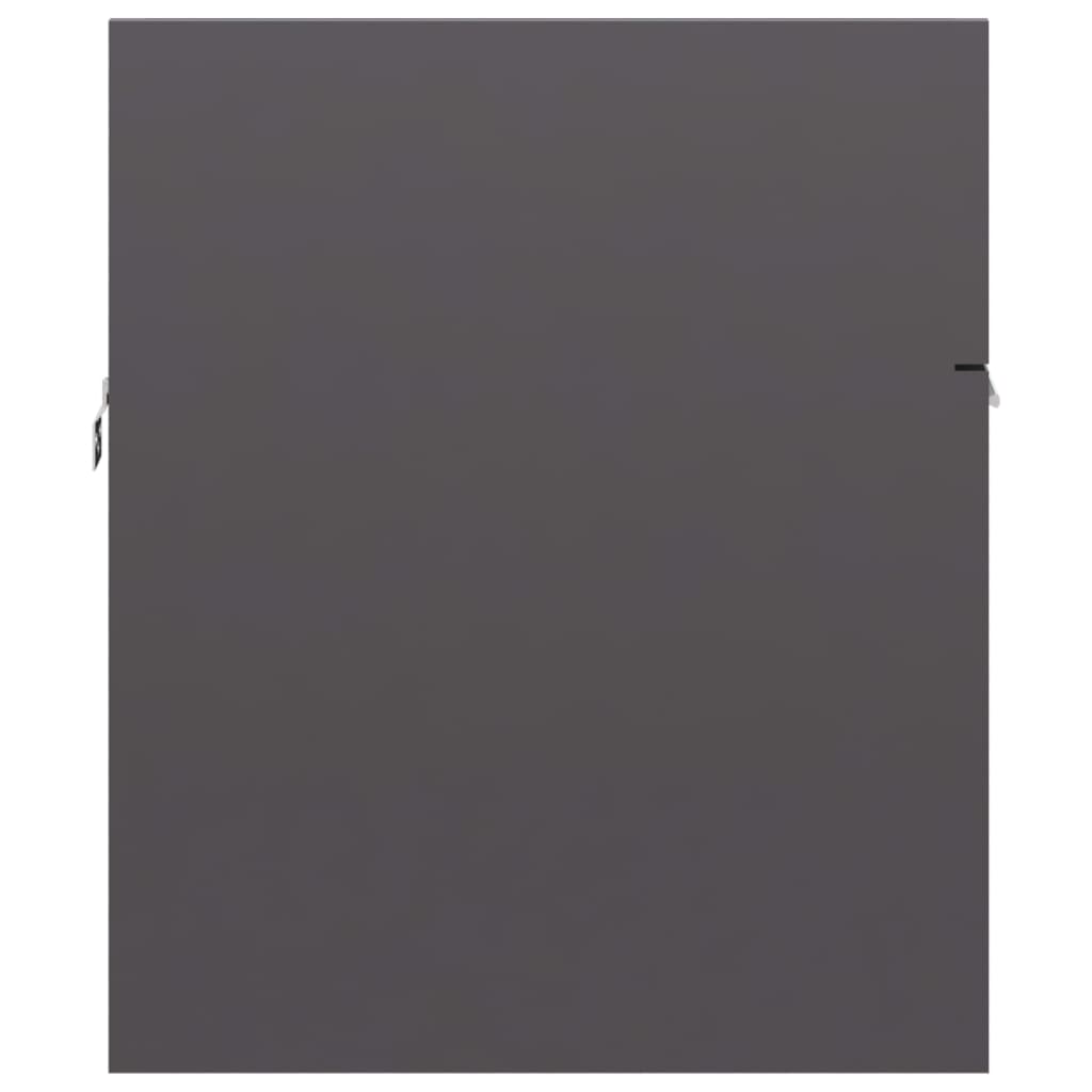 vidaXL Skříňka pod umyvadlo šedá vysoký lesk 90x38,5x46 cm
