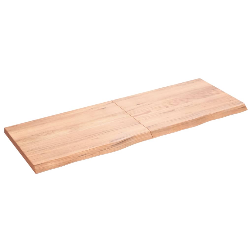 vidaXL Koupelnová deska hnědá 140x50x(2-4) cm ošetřený masivní dřevo