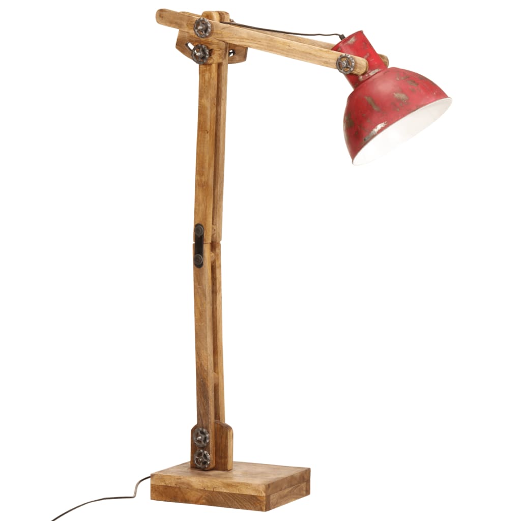 vidaXL Stojací lampa 25 W červená patina 33 x 25 x 130–150 cm E27