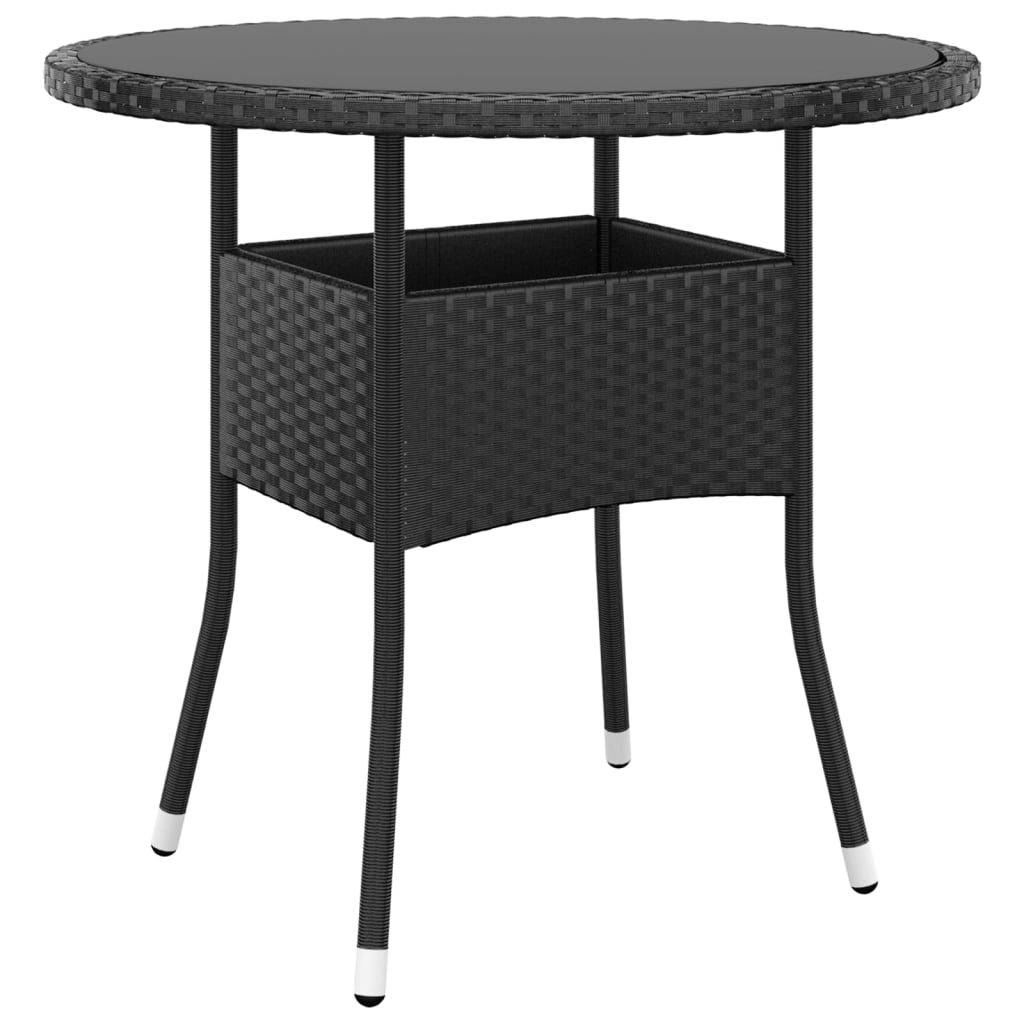 vidaXL 5dílný zahradní bistro set polyratan černý