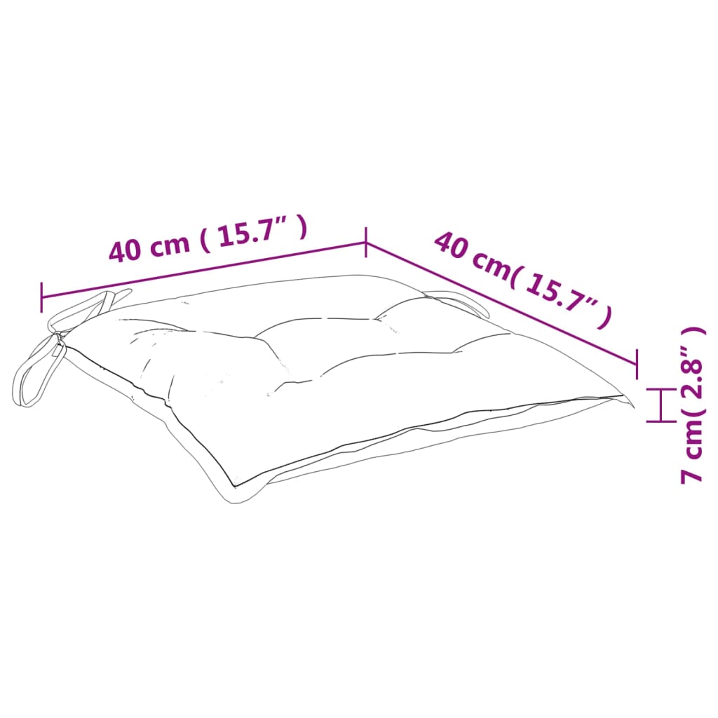 vidaXL Podušky na židli 4 ks béžové 40 x 40 x 7 cm látka oxford