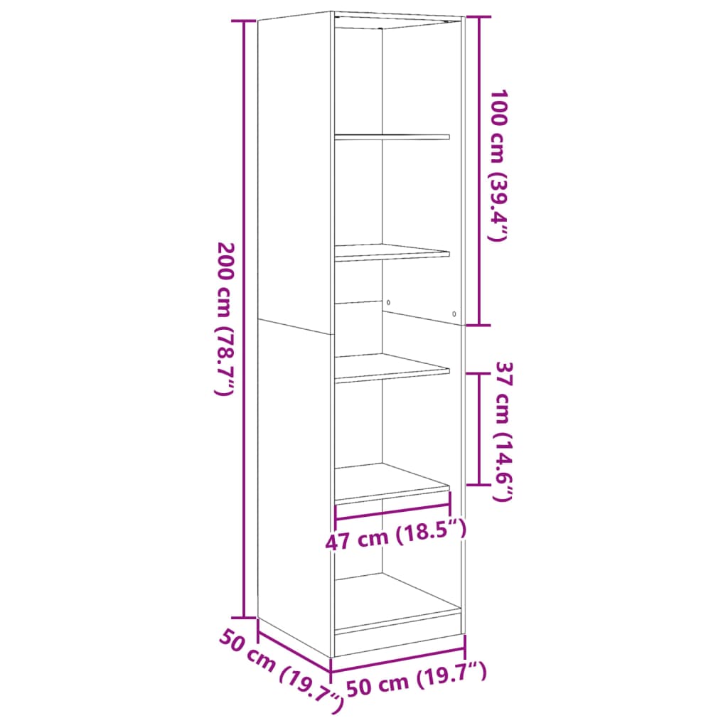 vidaXL Šatní skříň bílá 50 x 50 x 200 cm kompozitní dřevo