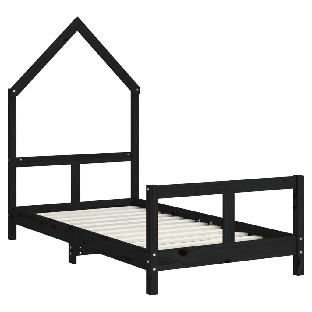 vidaXL Dětská postel černá 80 x 160 cm masivní borové dřevo