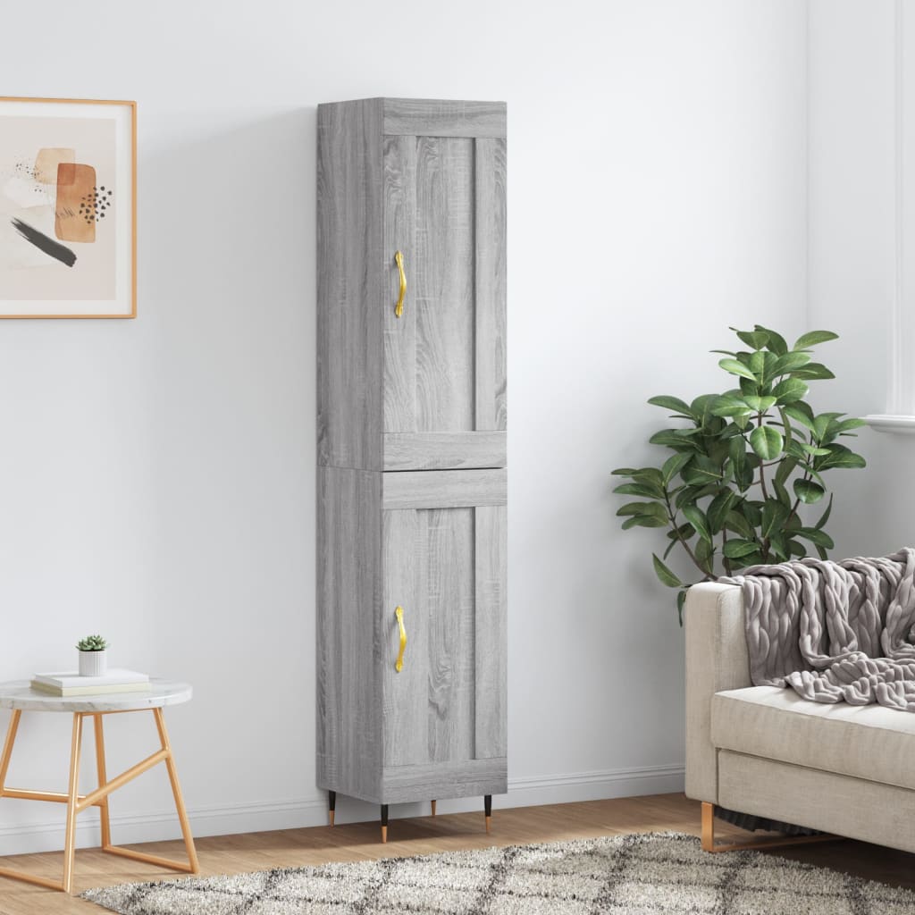 vidaXL Skříň highboard šedá sonoma 34,5 x 34 x 180 cm kompozitní dřevo