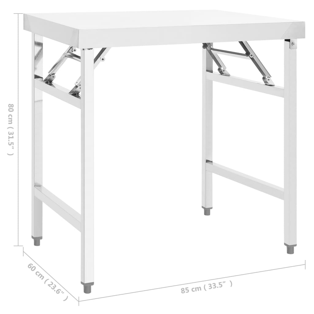 vidaXL Kuchyňský pracovní stůl 85 x 60 x 80 cm nerezová ocel