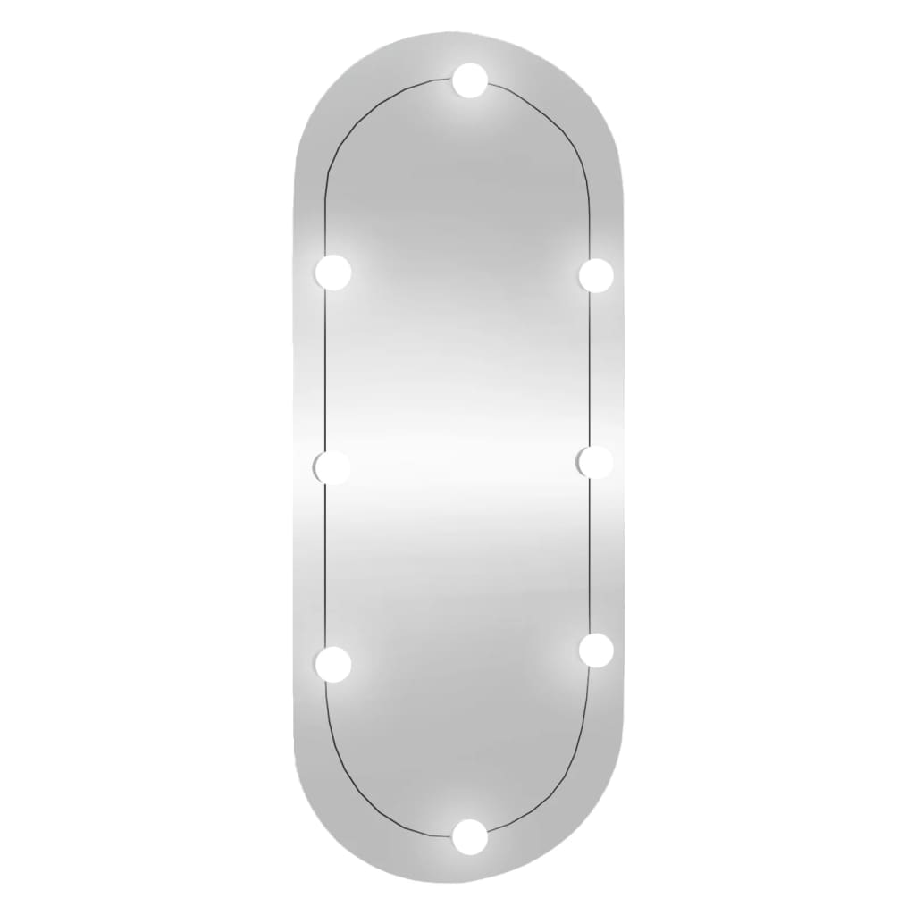 vidaXL Nástěnné zrcadlo s LED osvětlením 45 x 100 cm sklo oválné