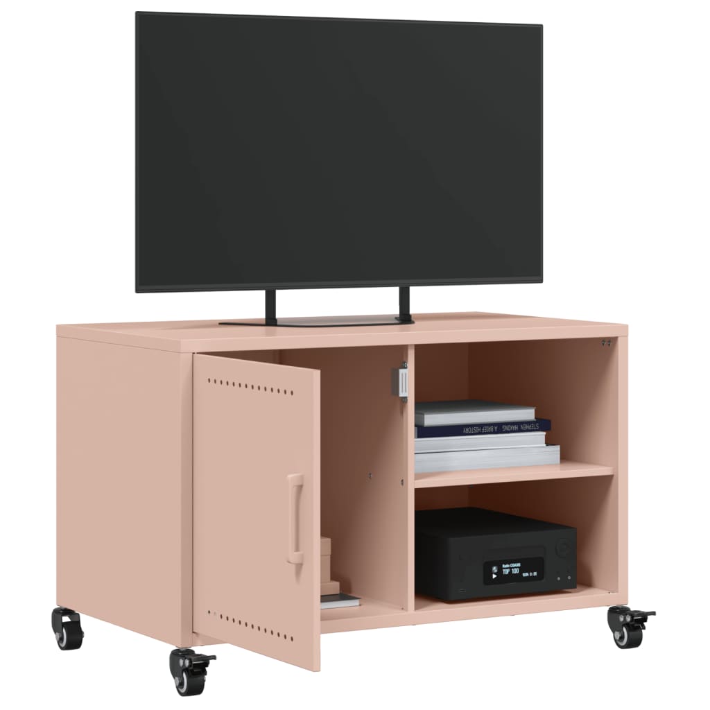 vidaXL TV skříňka růžová 68 x 39 x 43,5 cm ocel