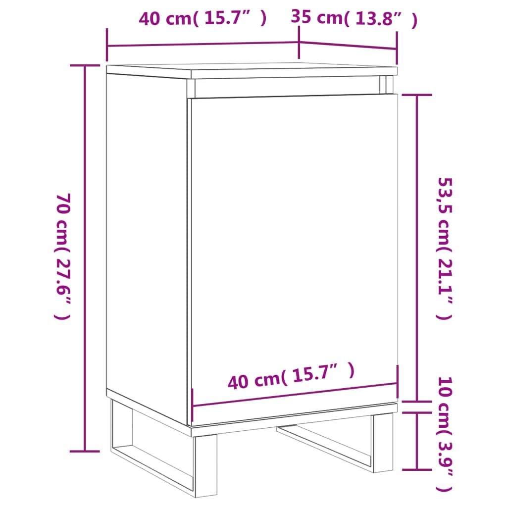 vidaXL Příborníky 2 ks dub sonoma 40 x 35 x 70 cm kompozitní dřevo