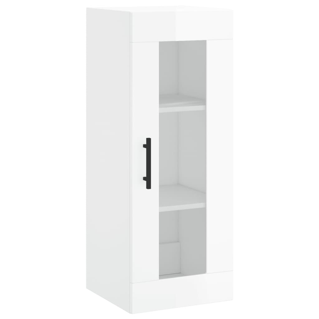 vidaXL Skříň highboard bílá s vysokým leskem 34,5x34x180 cm kompozit