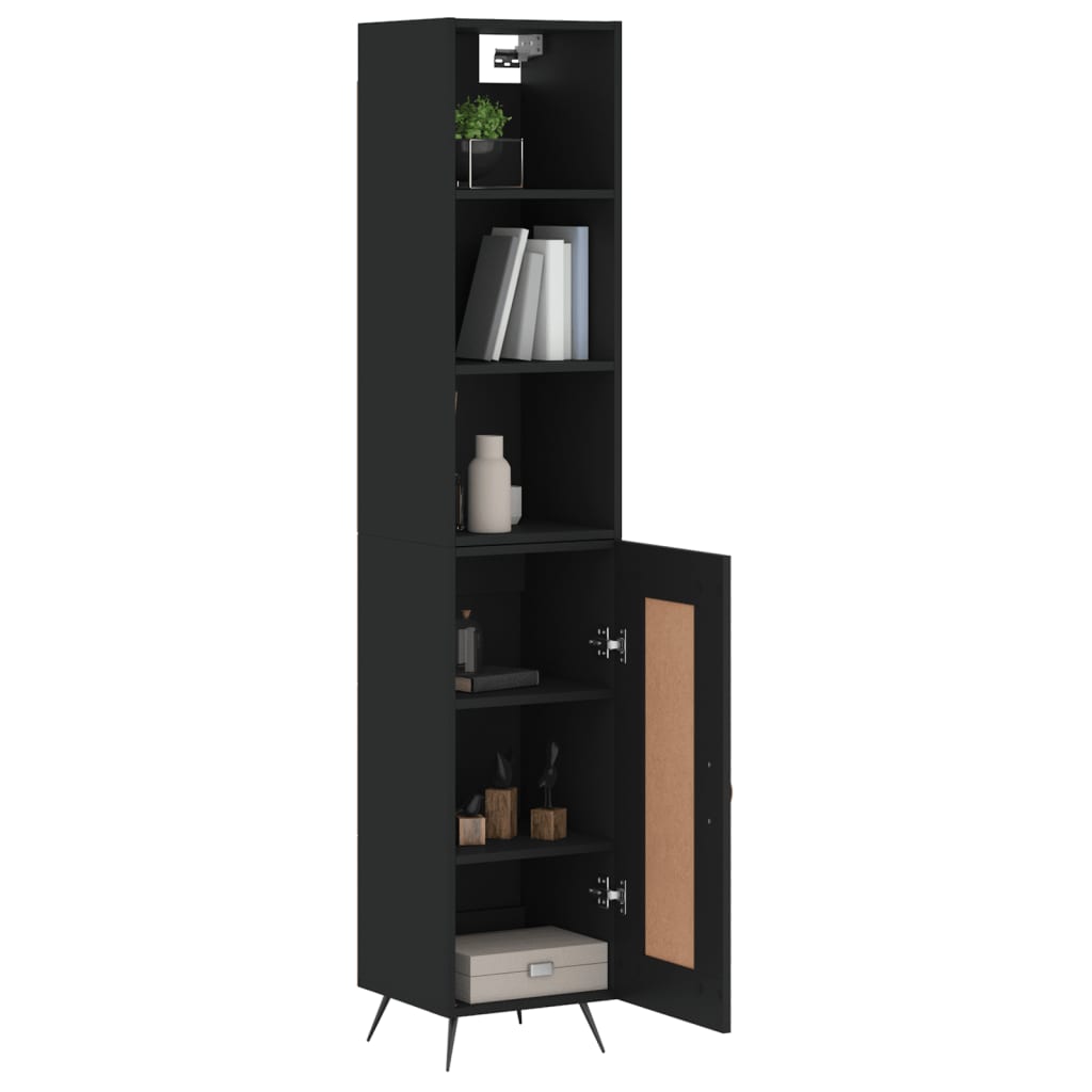 vidaXL Skříň highboard černá 34,5 x 34 x 180 cm kompozitní dřevo