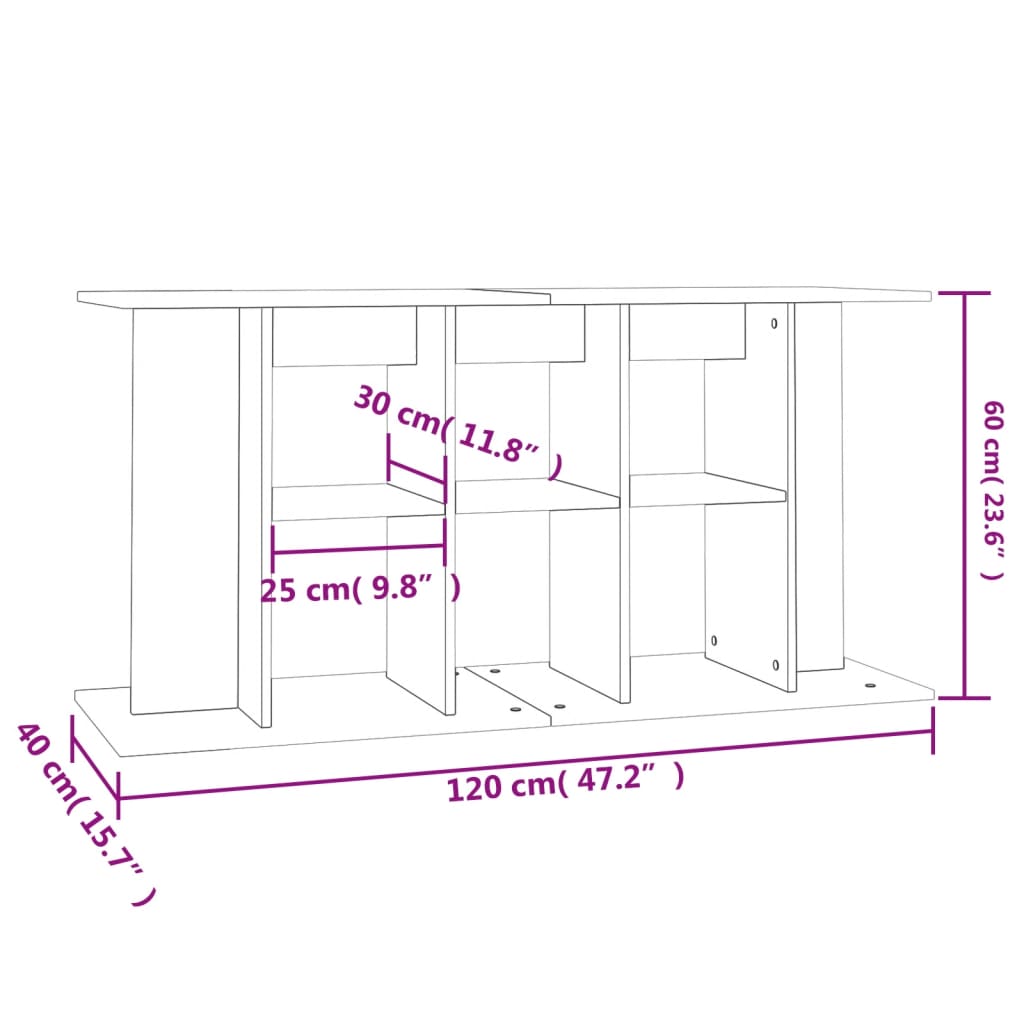 vidaXL Stojan na akvárium lesklý bílý 120x40x60 cm kompozitní dřevo