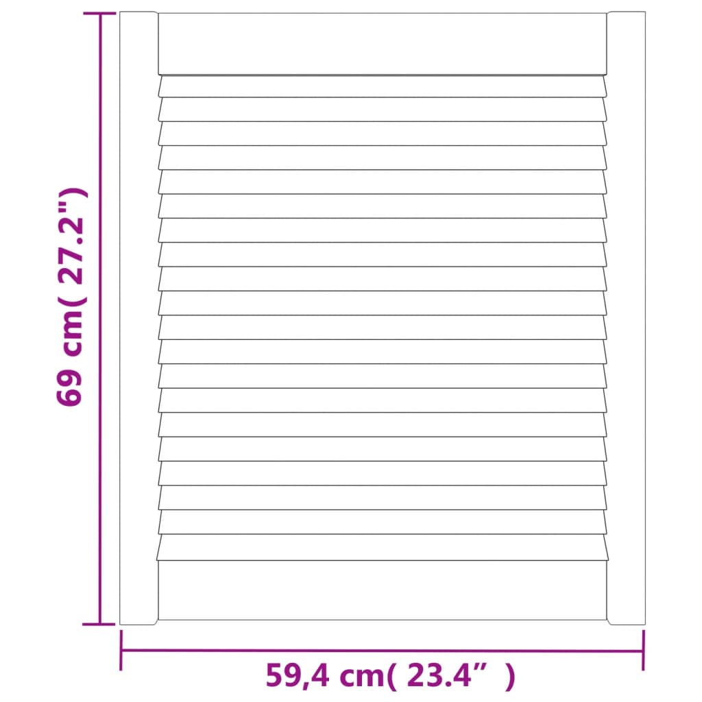 vidaXL Nábytková dvířka lamelový design 69 x 59,4 cm borovice