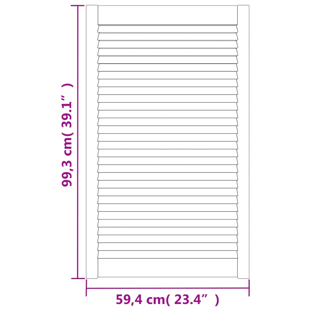 vidaXL Nábytková dvířka lamelový design 4 ks 99,3 x 59,4 cm borovice