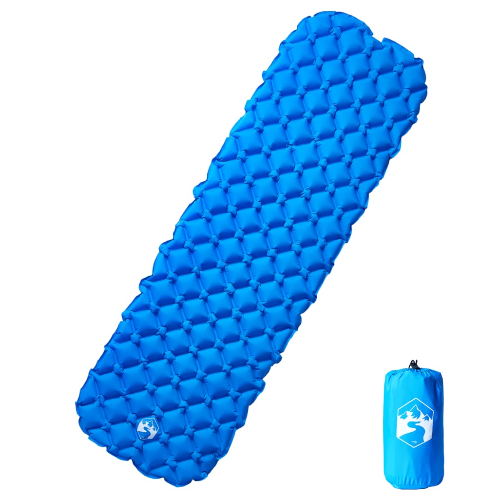 vidaXL Nafukovací kempingová matrace pro 1 osobu modrá 190 x 58 x 6 cm