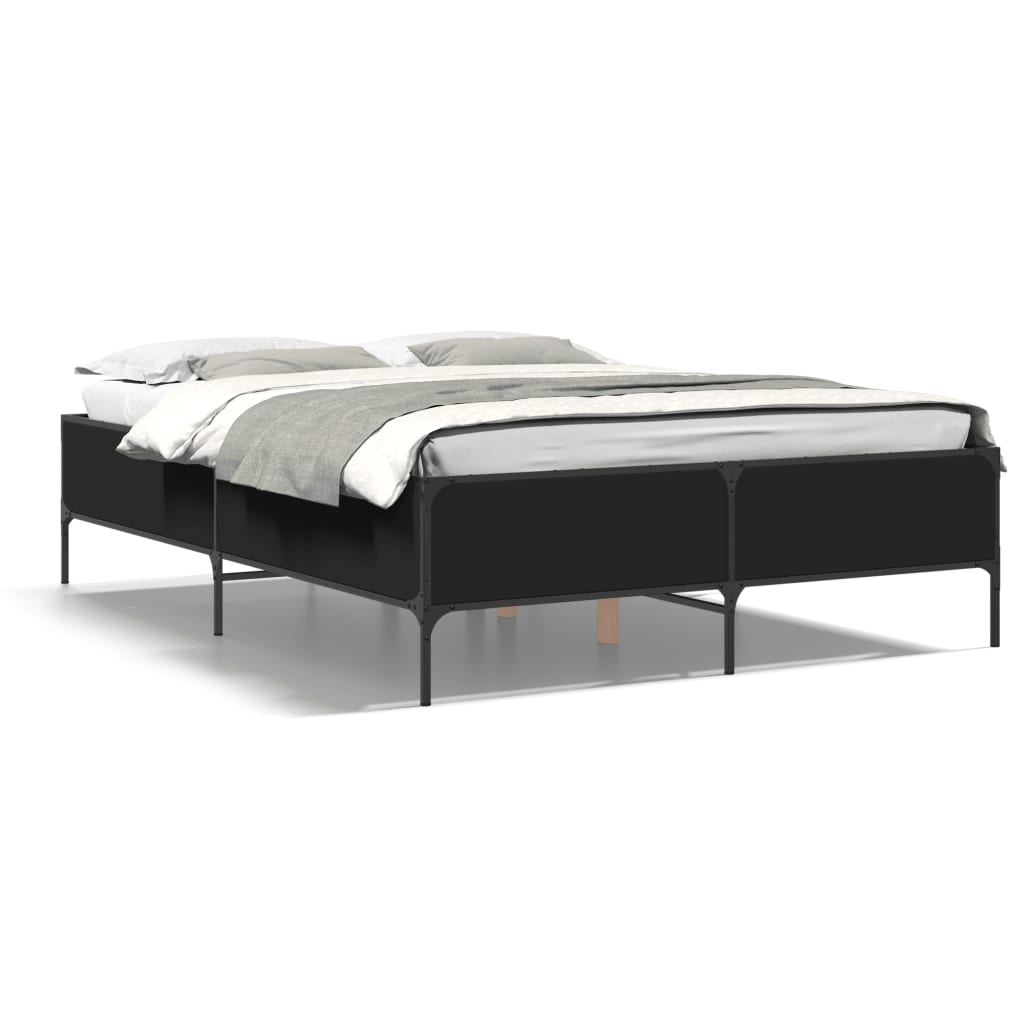 vidaXL Rám postele černý 120 x 200 cm kompozitní dřevo a kov
