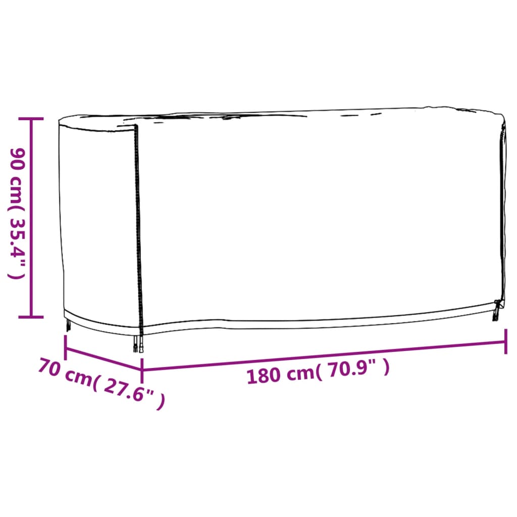 vidaXL Plachta na zahradní nábytek černá 180x70x90 cm nepromokavá 420D