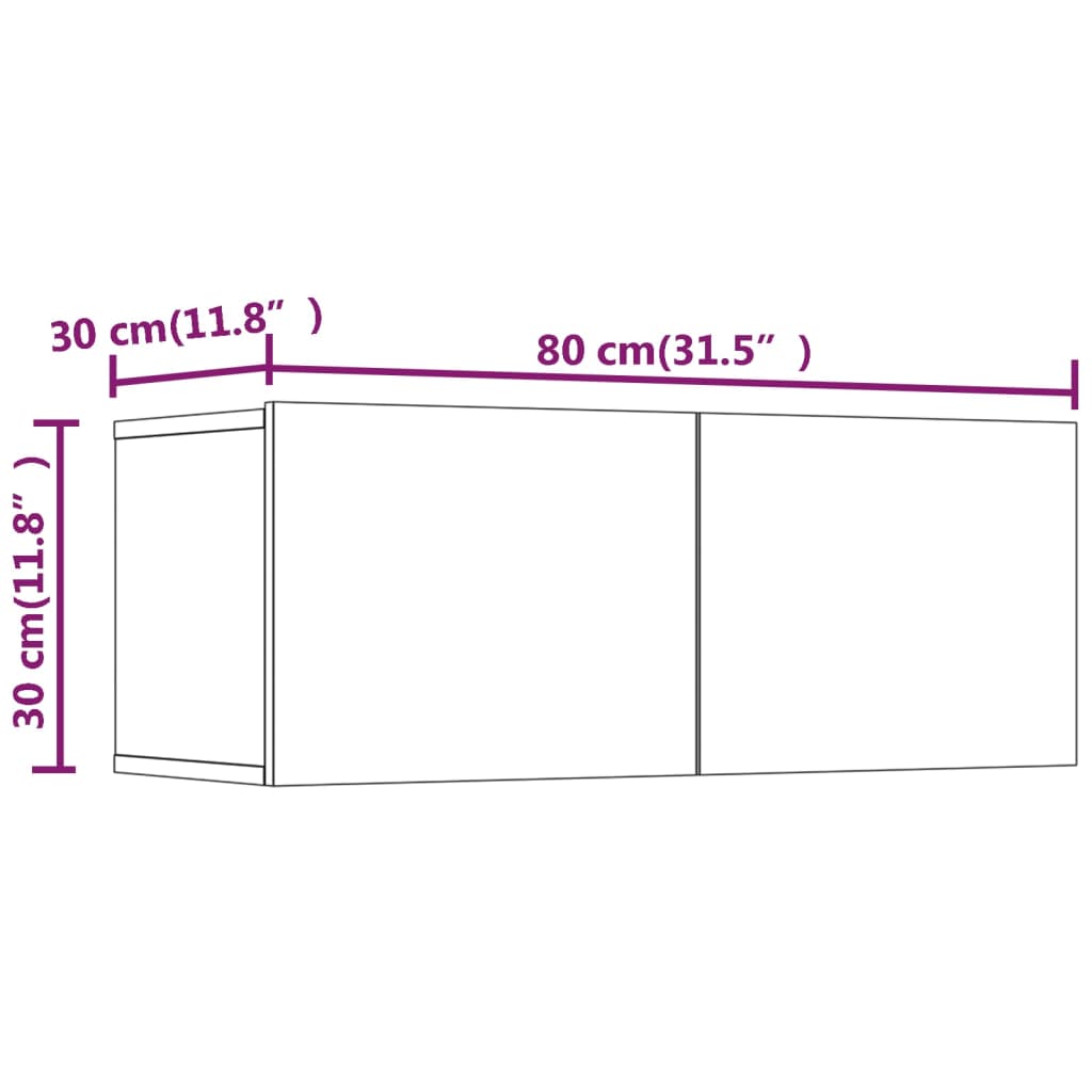 vidaXL TV skříňky 2 ks šedé sonoma 80 x 30 x 30 cm kompozitní dřevo