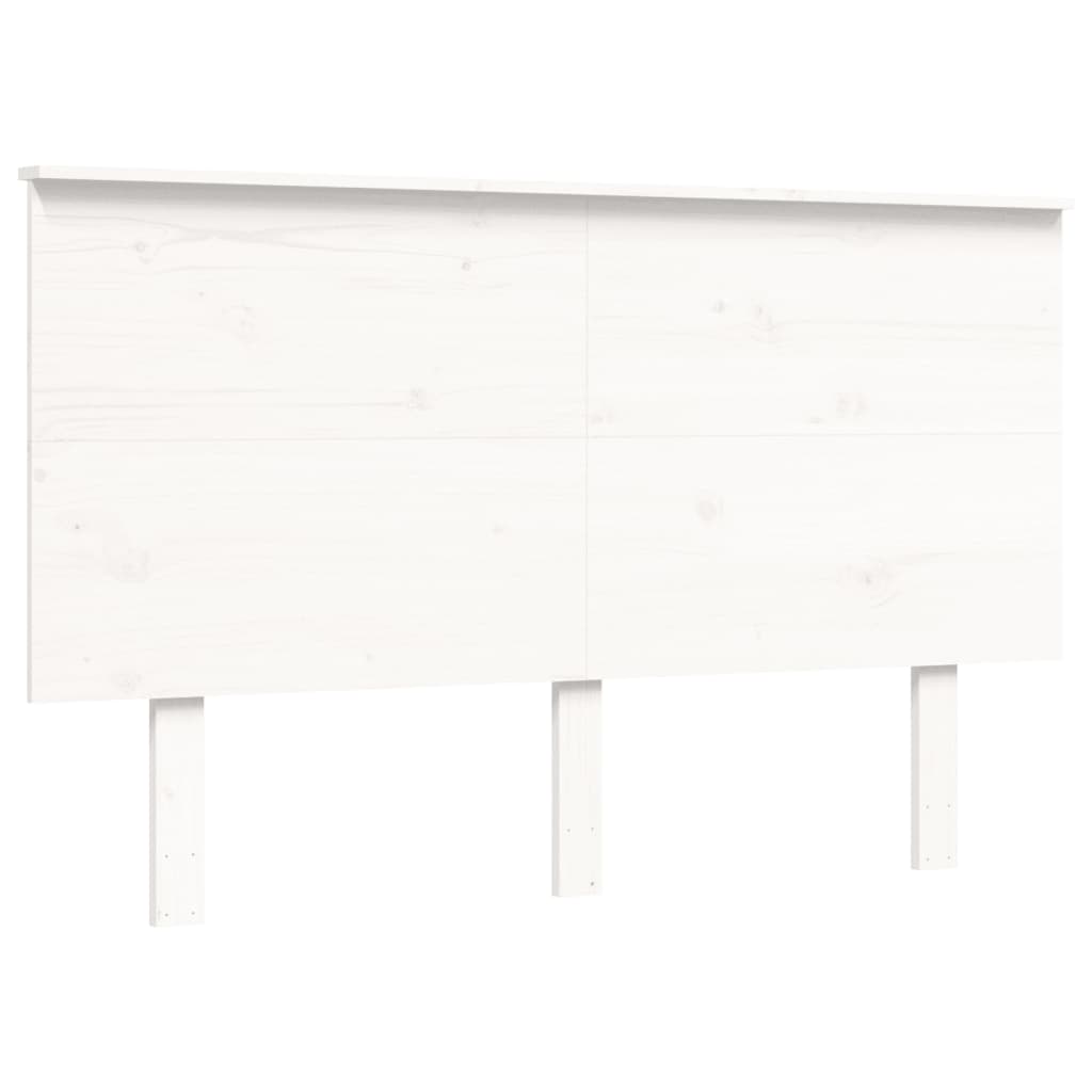 vidaXL Rám postele s čelem bílý 140 x 190 cm masivní dřevo