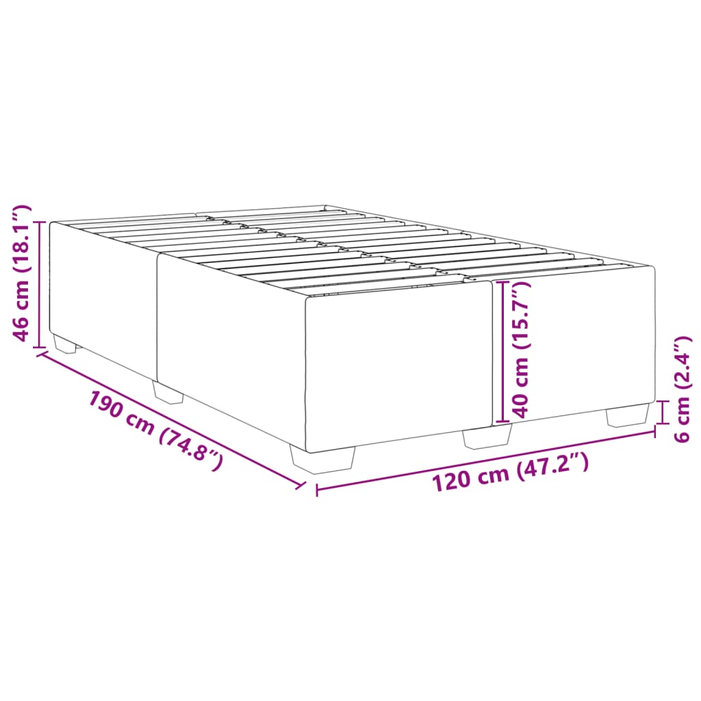 vidaXL Rám postele bílý 120 x 190 cm umělá kůže