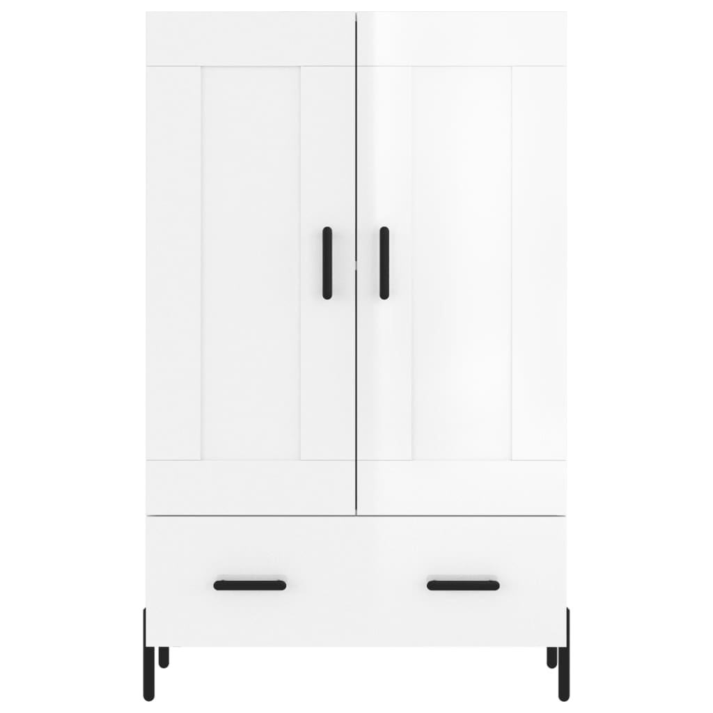 vidaXL Skříň highboard lesklá bílá 69,5 x 31 x 115 cm kompozitní dřevo