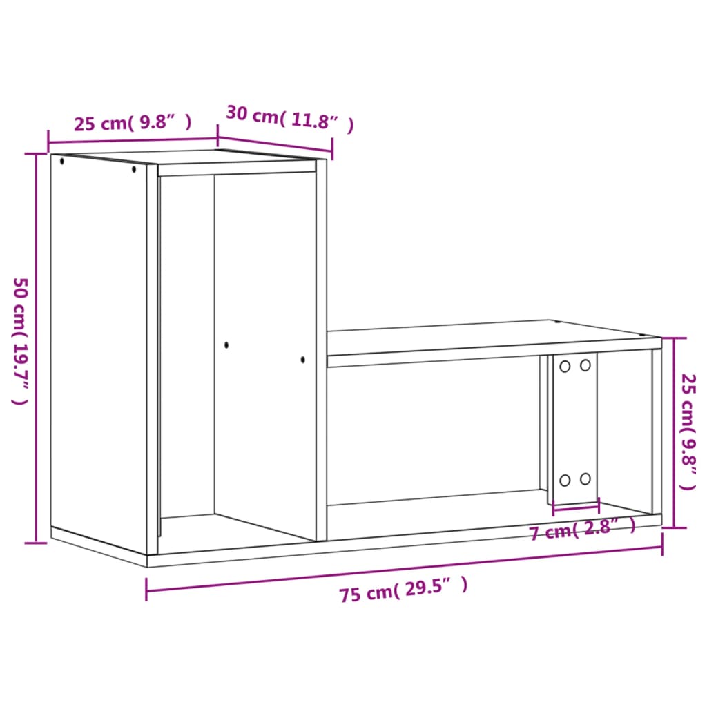 vidaXL TV skříňky 2 ks šedé sonoma 75 x 30 x 50 cm kompozitní dřevo