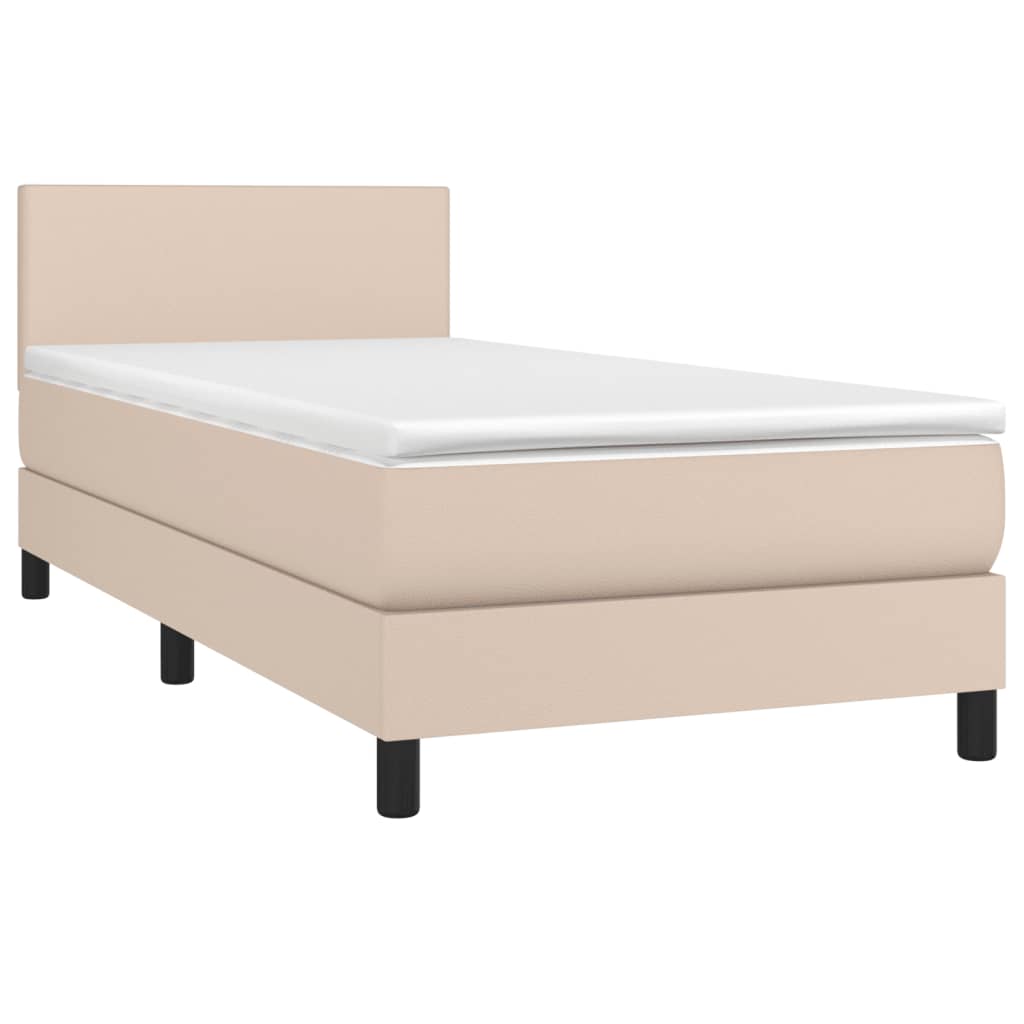 vidaXL Box spring postel s matrací cappuccino 100x200 cm umělá kůže