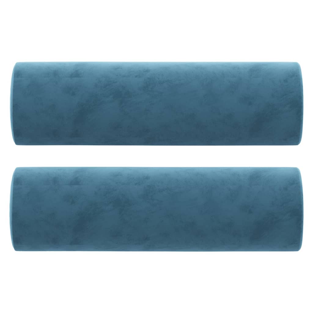 vidaXL 2místná pohovka s polštáři modrá 120 cm samet