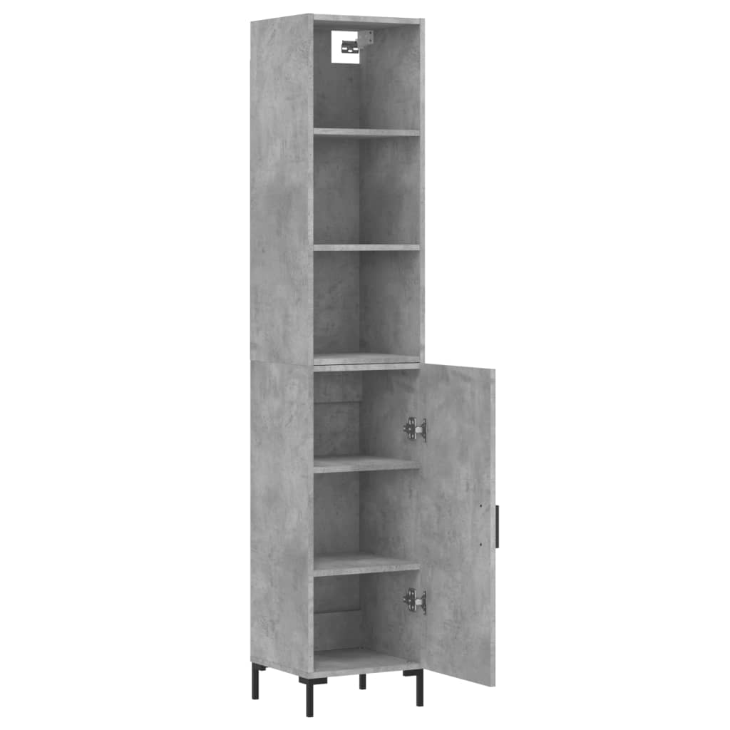 vidaXL Skříň highboard betonově šedá 34,5x34x180 cm kompozitní dřevo