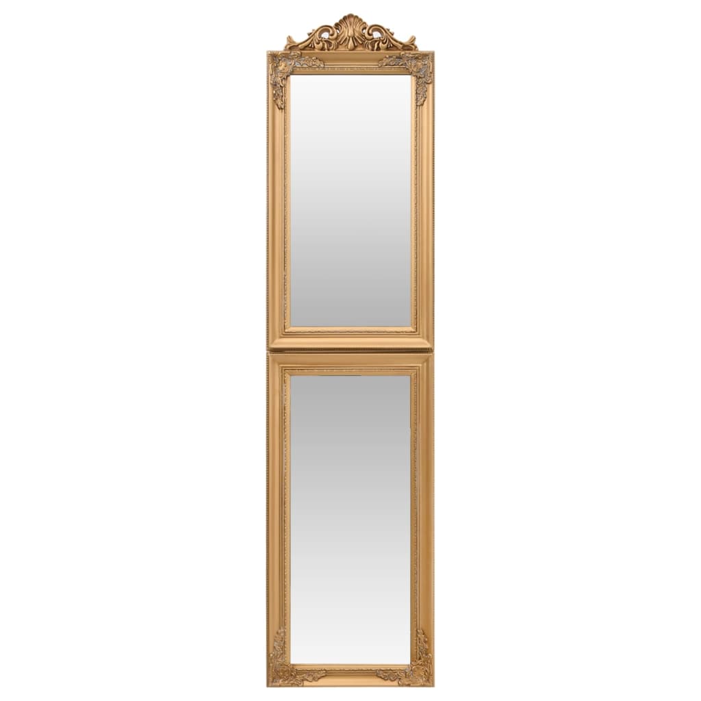 vidaXL Volně stojící zrcadlo zlaté 45 x 180 cm