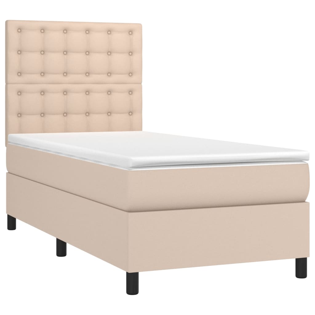 vidaXL Box spring postel s matrací cappuccino 80 x 200 cm umělá kůže