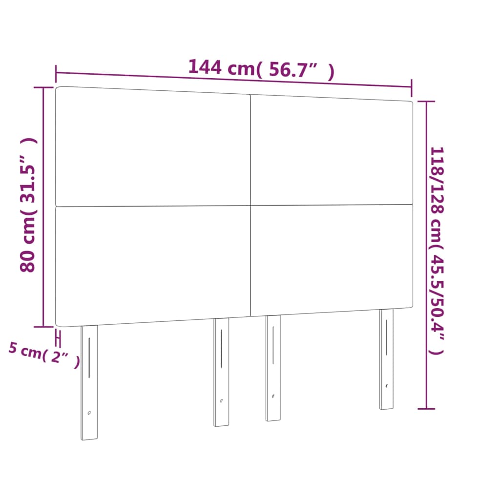 vidaXL Čela postele 4 ks hnědá 72 x 5 x 78/88 cm umělá kůže