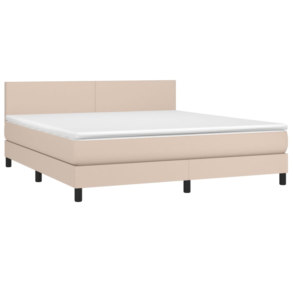 vidaXL Box spring postel s matrací cappuccino 180 x 200 cm umělá kůže