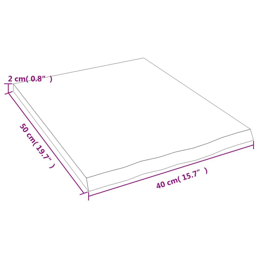 vidaXL Koupelnová deska tmavě hnědá 40x50x2 cm ošetřený masiv