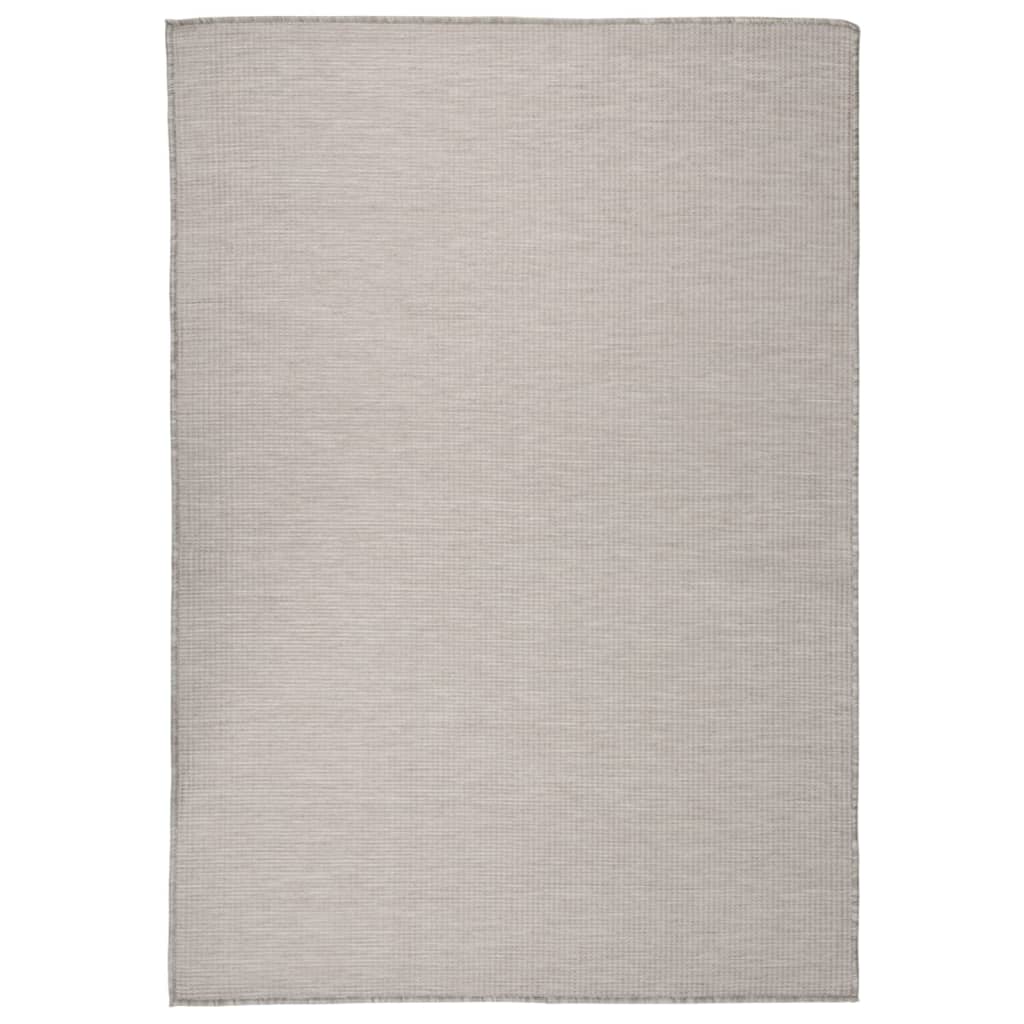 vidaXL Venkovní hladce tkaný koberec 140x200 cm taupe