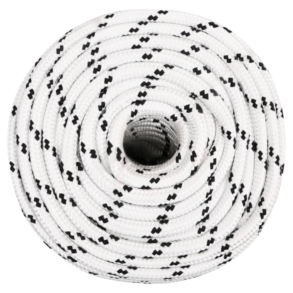 vidaXL Splétané lodní lano bílé 14 mm x 100 m polyester