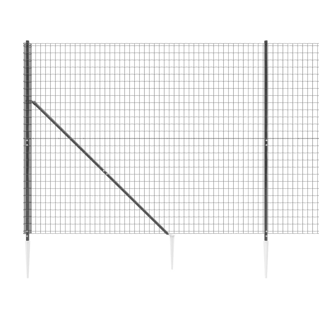 vidaXL Drátěný plot s kotevními hroty antracitový 1,8 x 25 m