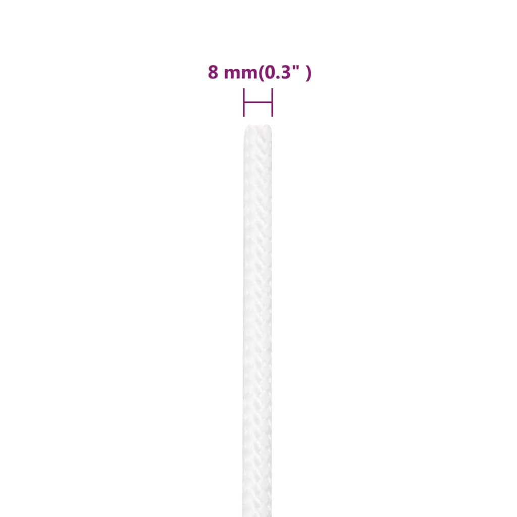 vidaXL Lodní lano celobílé 8 mm 50 m polypropylen