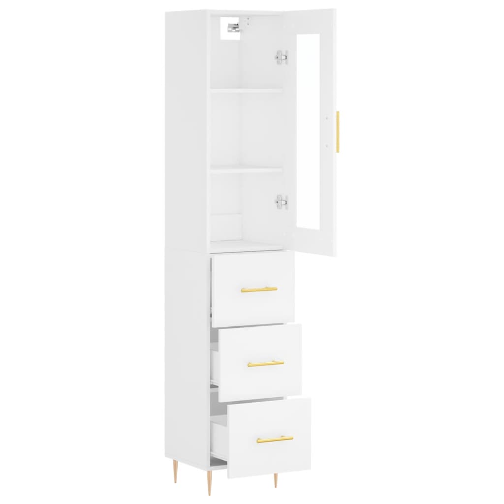 vidaXL Skříň highboard bílá 34,5 x 34 x 180 cm kompozitní dřevo