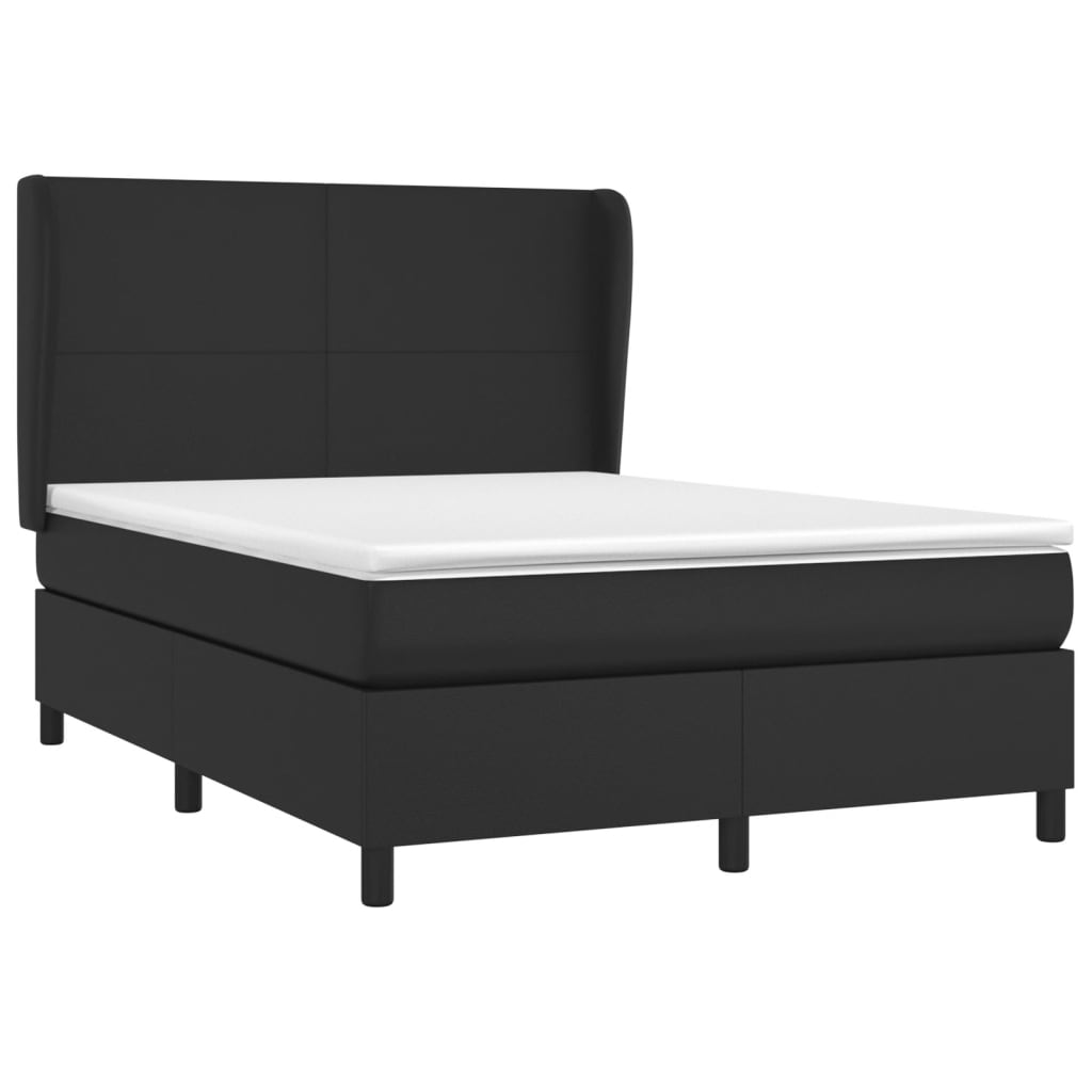 vidaXL Box spring postel s matrací černá 140x200 cm umělá kůže