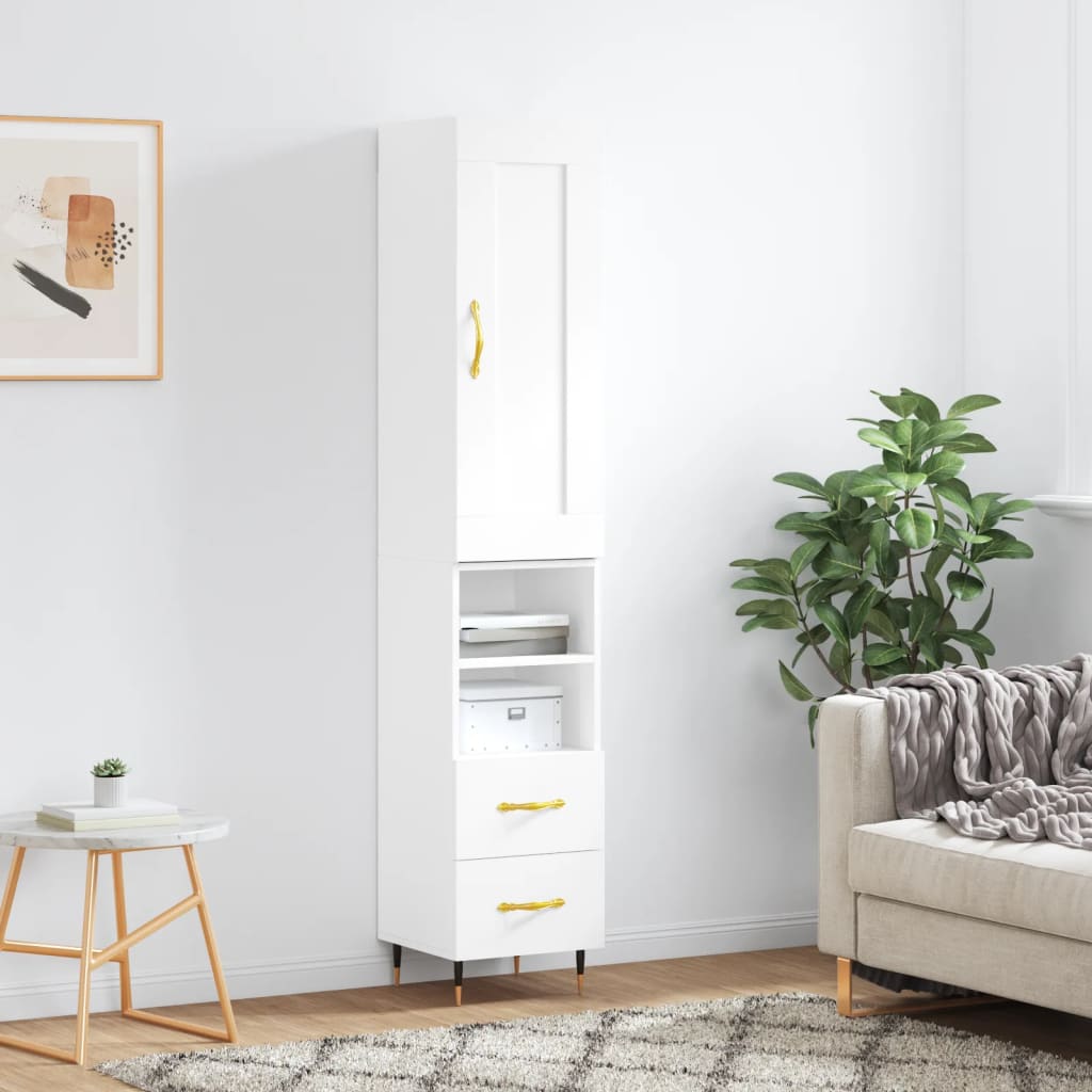 vidaXL Skříň highboard bílá 34,5 x 34 x 180 cm kompozitní dřevo