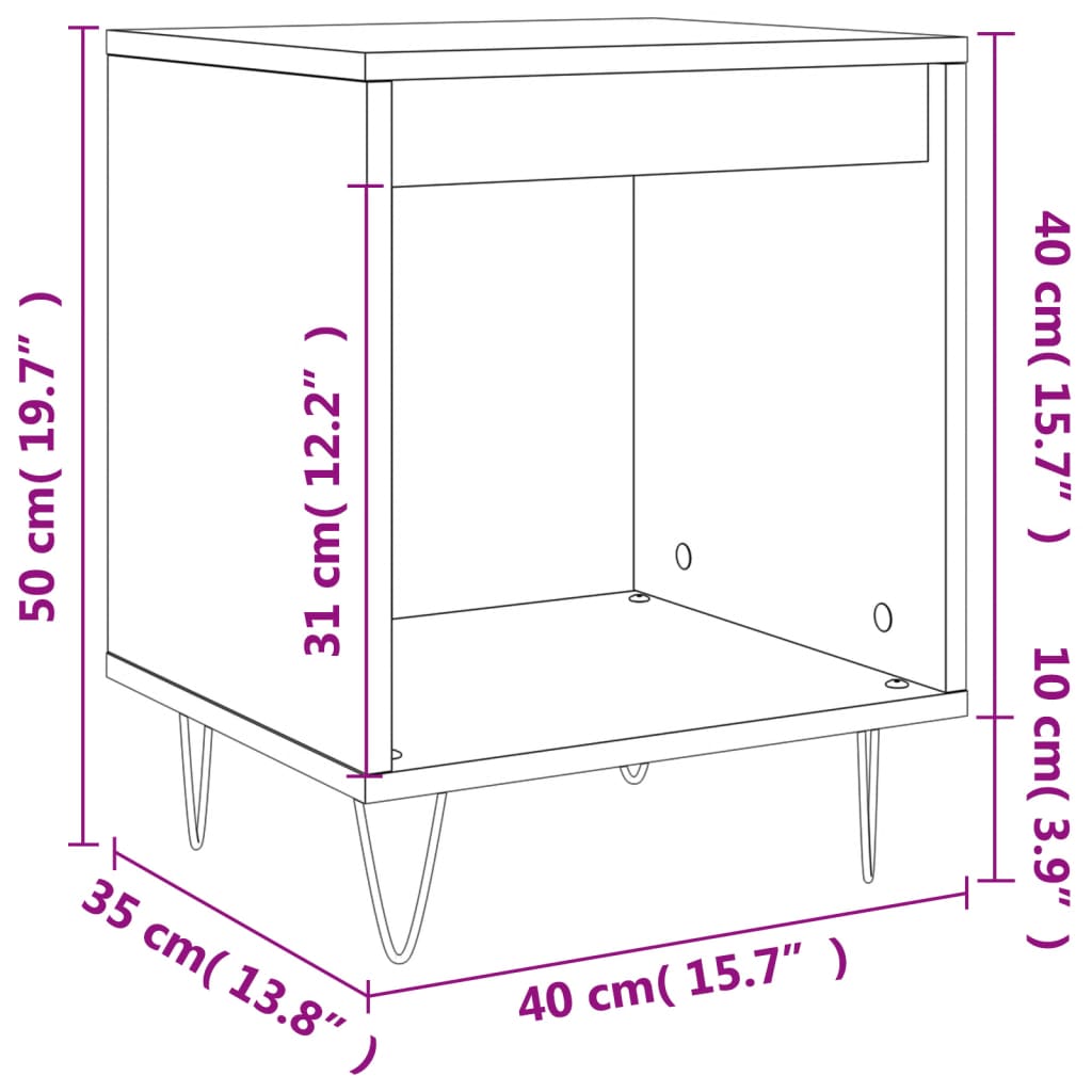 vidaXL Noční stolky 2 ks bílé 40 x 35 x 50 cm kompozitní dřevo