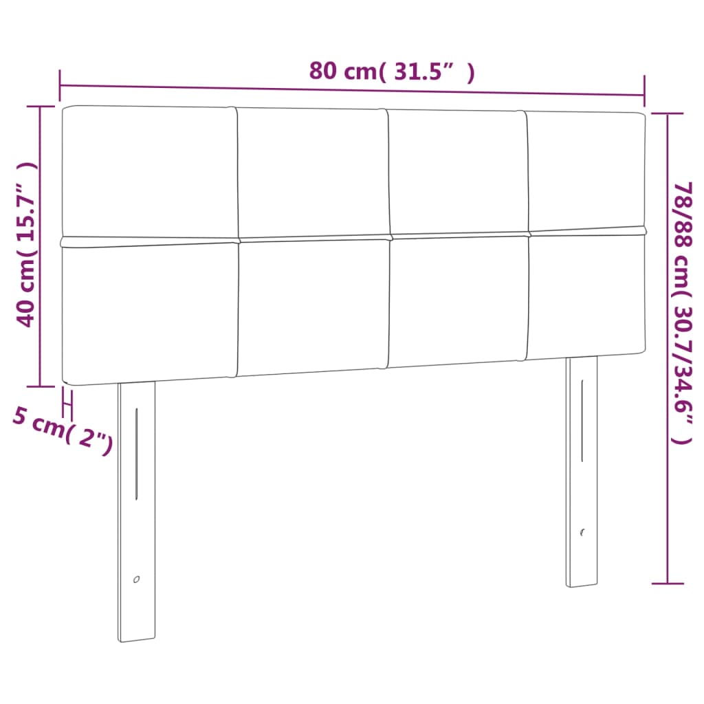 vidaXL Čelo postele s LED modré 80 x 5 x 78/88 cm textil